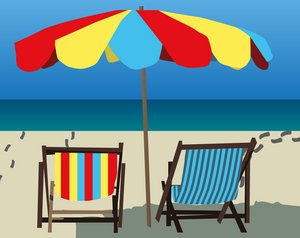 Das Bild einer Illustration mit dem Thema Strand, erstellt in Adobe Illustrator